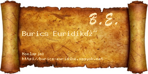 Burics Euridiké névjegykártya